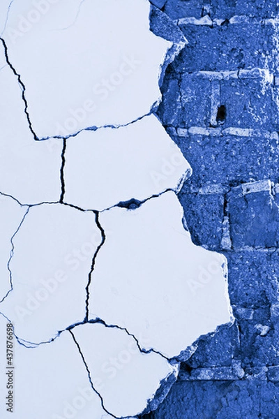 Fototapeta Wall Texture - Perfect Grunge Background With Space For Text. The image is tinted in the color of the year-classic blue.