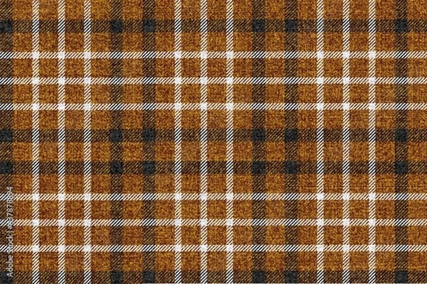 Obraz old ragged grungy seamless checkered texture of classic coat tweed brown background white black stripes for gingham, plaid, tablecloths, shirts, tartan, clothes, dresses, bedding, blankets