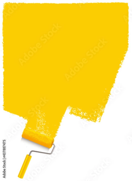 Obraz yellow paint strokes with paint roller