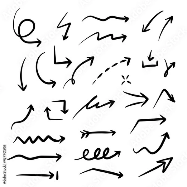 Fototapeta Hand Drawn Arrow Vector Set