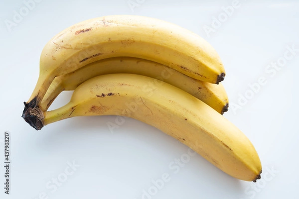 Obraz Ripe looking banana on white background. Selective focus.