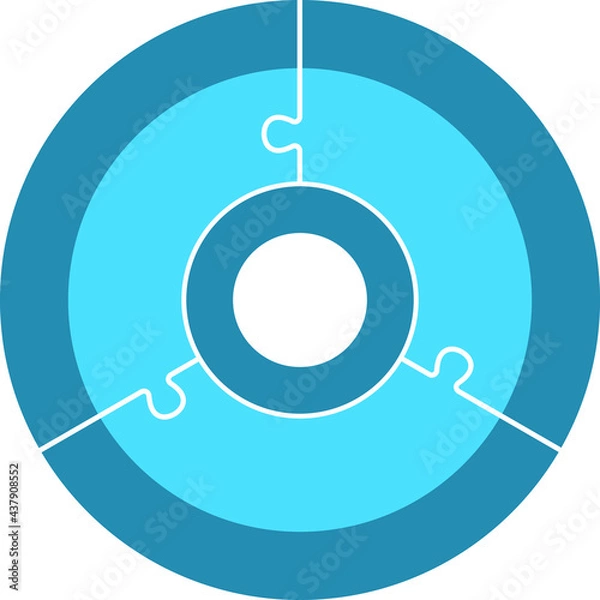 Fototapeta Chart, diagram, graph with 3 steps, options, parts, processes with arrows