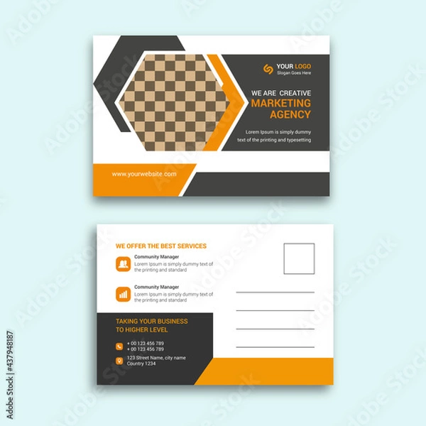 Obraz Corporate business postcard template 