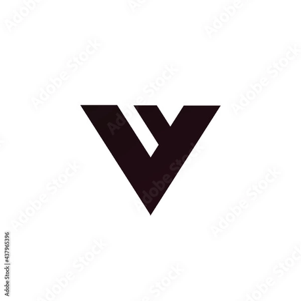 Fototapeta Initial letter V V V Y Y minimalist art logo. Modern Minimal Letter VV Iconic Logo Design Using Letter V