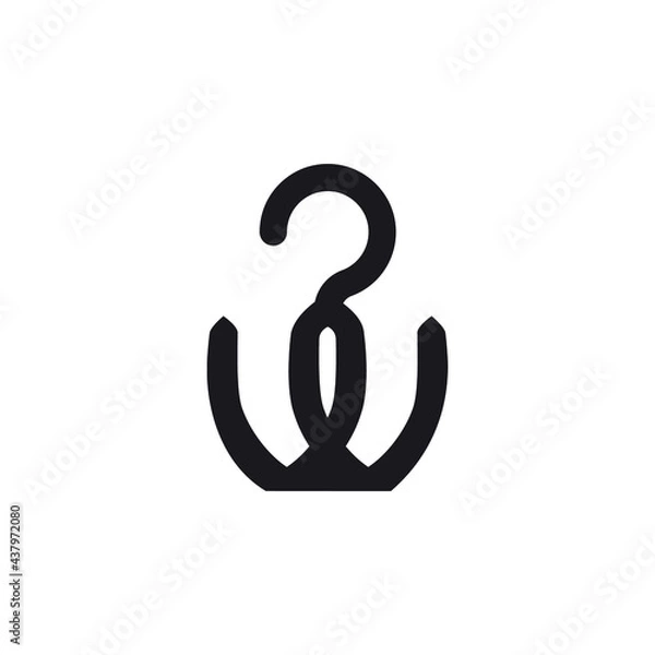 Fototapeta Fashion shop logo - Sweet ping shirts and Clothes hanger logo vector set design. Minimalistic Simple Hanger Outline Picture with Rounded Text Font.