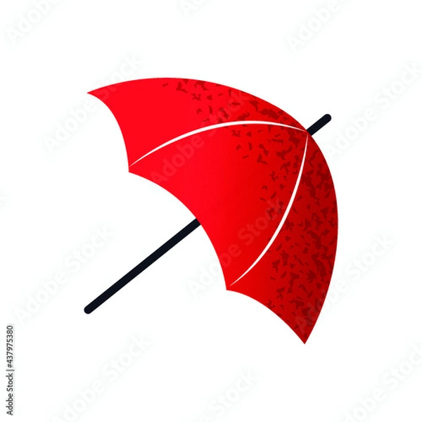 Fototapeta Red umbrella illustration isolated on white background. Flat design. Vector.