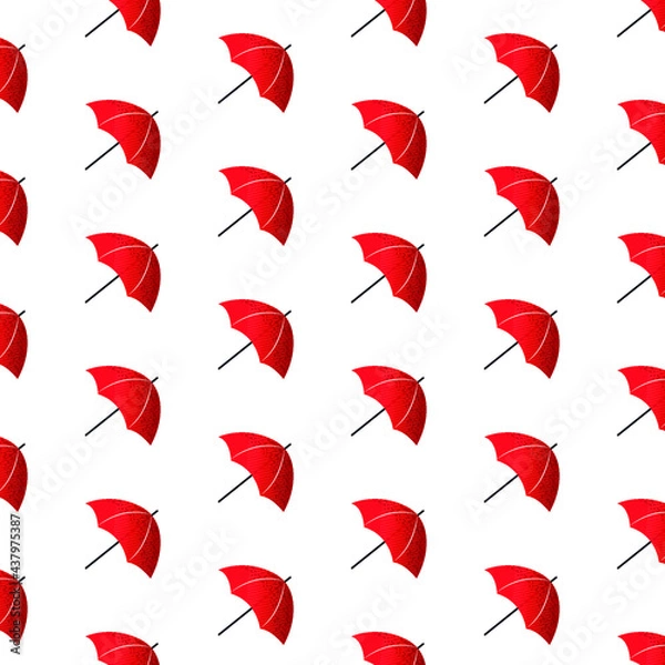 Fototapeta Red Umbrellas seamless pattern vector