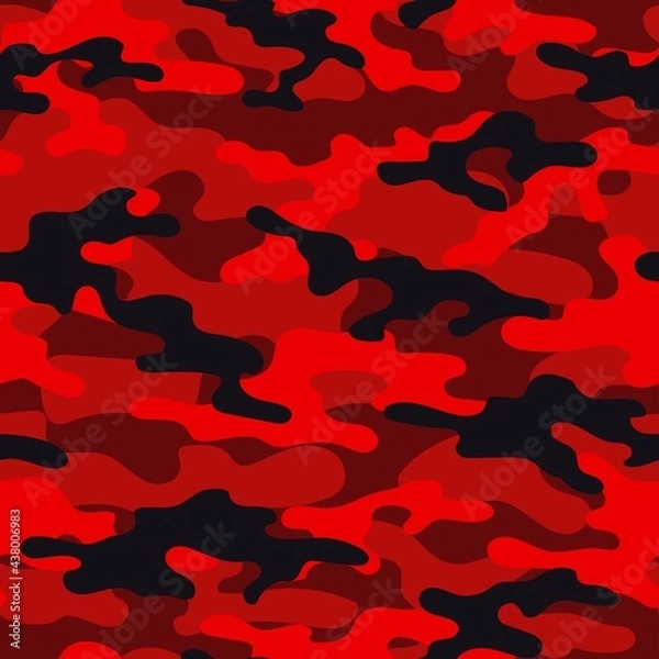 Fototapeta red vector camouflage pattern for clothing design. camouflage military pattern