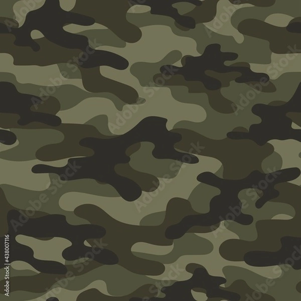 Fototapeta green vector camouflage pattern for clothing design. camouflage military pattern
