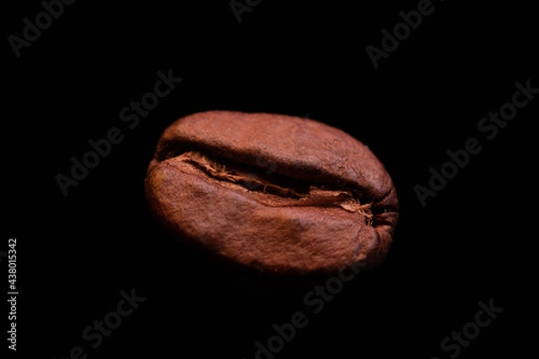 Obraz Close-up Macro Coffee Bean isolated on black