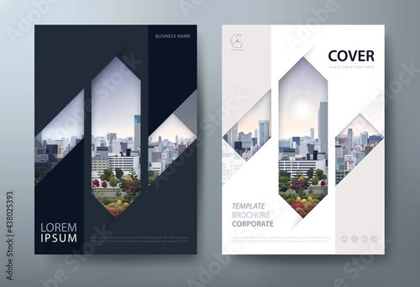 Fototapeta Annual report brochure flyer design template vector, Leaflet presentation, book cover, layout in A4 size.