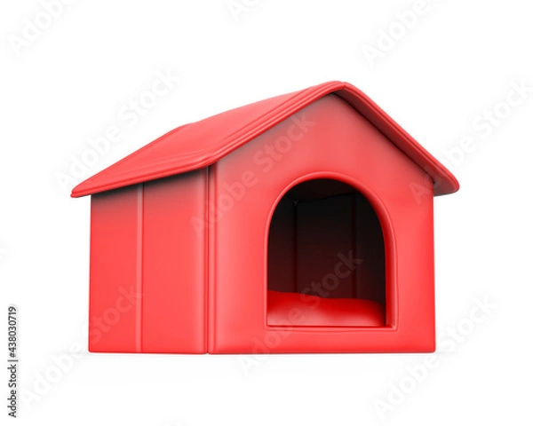 Obraz Portable kennel foam animal hut house blank template, 3d render illustration.