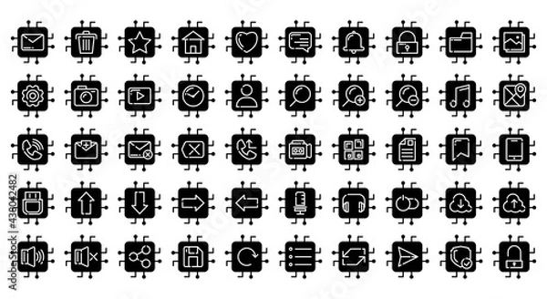 Fototapeta Solid UI icon set