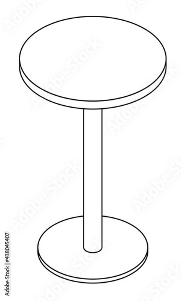 Obraz 丸テーブルの線画イラスト
