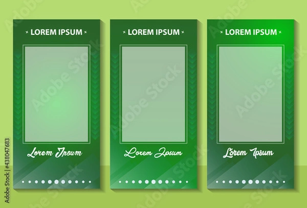 Fototapeta backgound green abstrack  of banners with numbers line art 