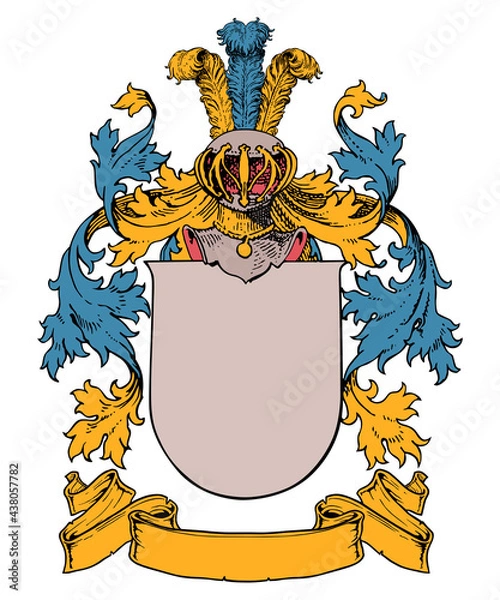 Fototapeta isolated and customizable coat of arms on white background