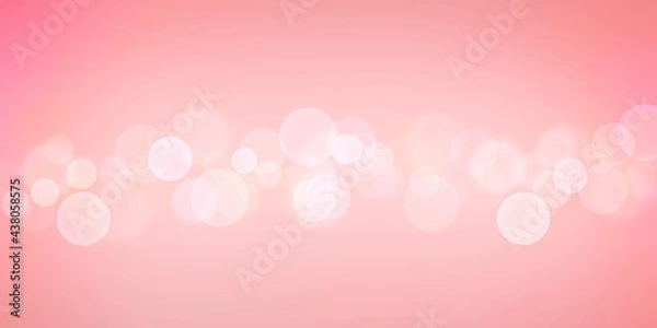 Fototapeta Abstract Bokeh circle burred light effects gradient  pink pastel colour background illustration 