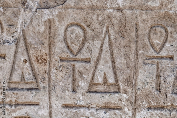 Fototapeta Macro Close Up of Ancient Egyptian Hieroglyphics