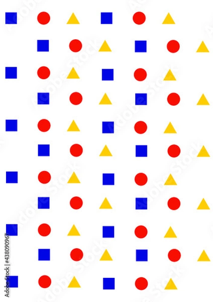 Fototapeta basic shape elements and primary colours  red yellow blue