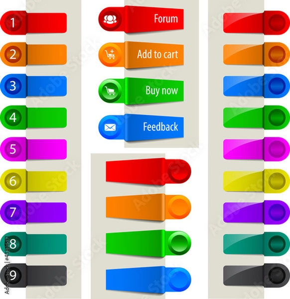 Fototapeta Colorful web elements