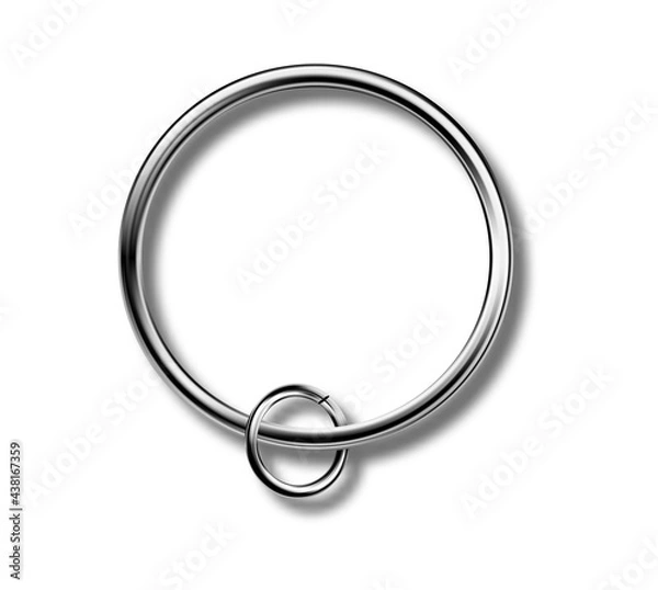 Fototapeta Trinket keyring mockup, metal keychain set. Reallistic set with metal keychain. Breloque illustration. Blank accessory for corporate identity.