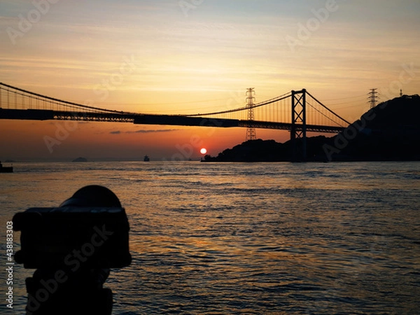 Obraz 橋と太陽　撮影風景