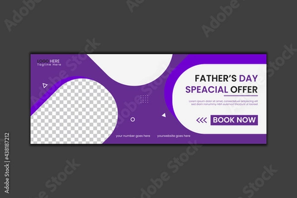 Obraz Fathers Day Facebook Cover Design and Web Banner