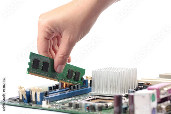 Obraz Computer mainboard hardware and installation memory