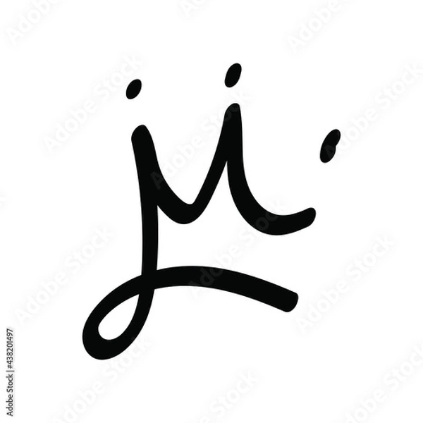 Obraz Vector crown illustration. Hand drawn emblem for greeting card, prints and posters. Motivation inspiration logo inspiration, design. T-shirt graphics. Design for greeting card, prints and posters.