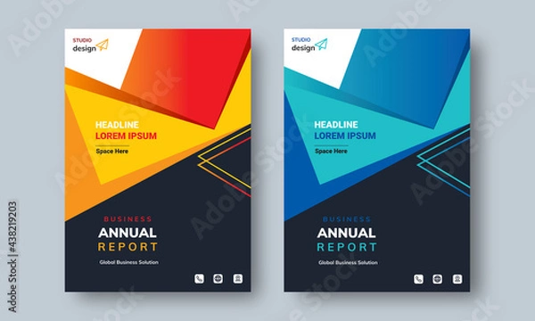 Fototapeta Annual Report Design Layout Template Multipurpose use for any Project, annual report, Brochure, flyer, Poster, Booklet, Cover, etc.