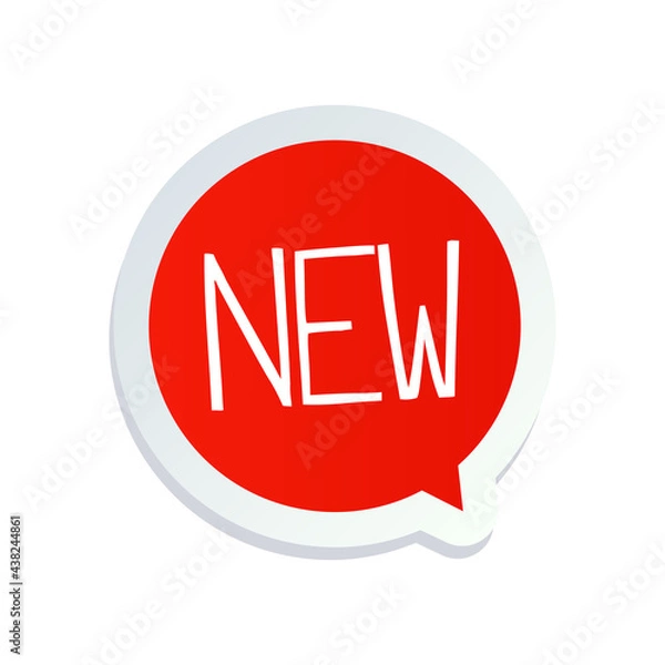 Fototapeta New sticker sign - red - vector
