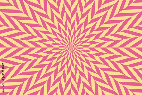 Obraz Vector illustration of star-shaped pattern with optical illusion. Op art abstract background.