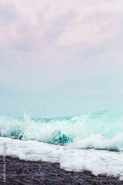 Obraz waves on the sea sunset background