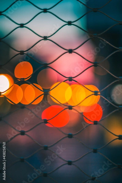Obraz Bokeh Background city lights during sunset