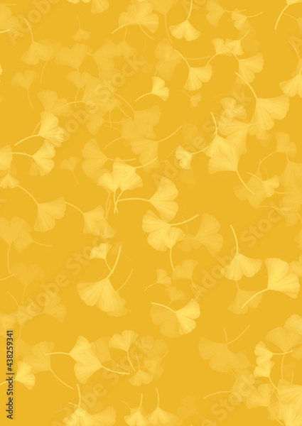 Fototapeta イチョウの葉っぱ縦長背景素材