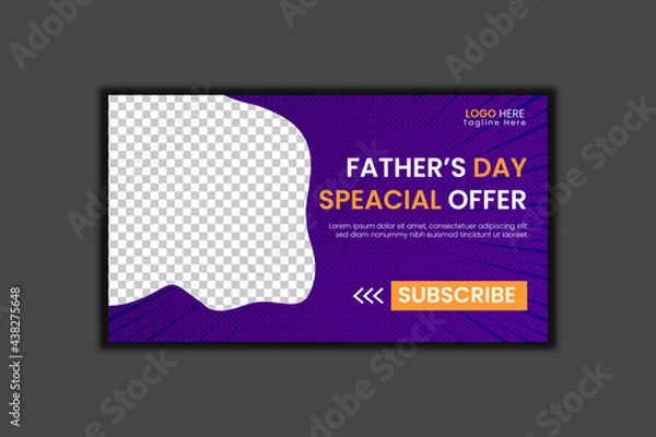 Obraz Father's Day Youtube Thumbnail Design and web Banner