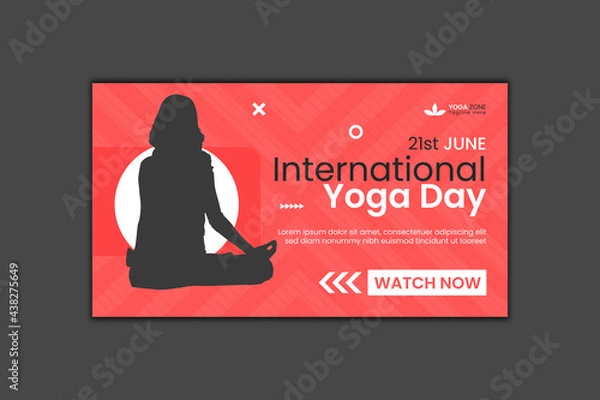 Obraz Yoga Day Youtube Thumbnail Design and Web Banner