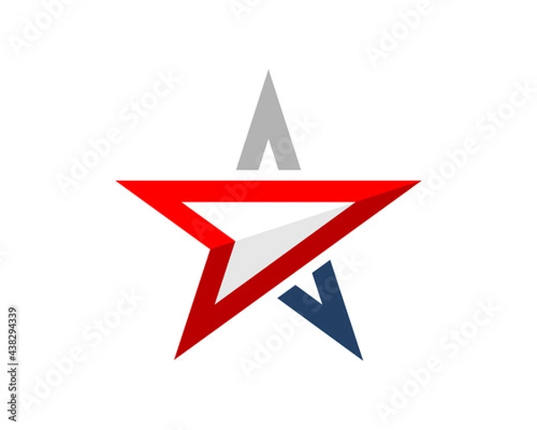 Fototapeta Arrow direction with star shape logo
