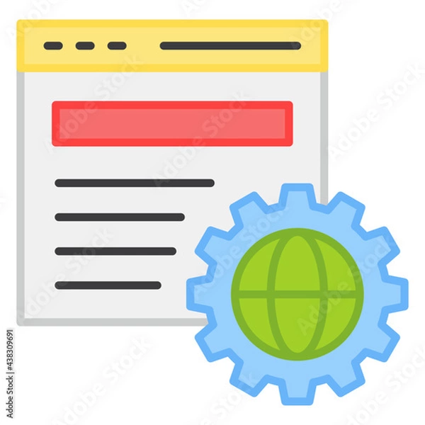 Fototapeta A flat design, icon of web management