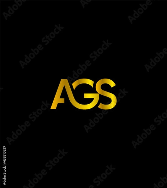 Fototapeta AGS initials creative modern vector logo template