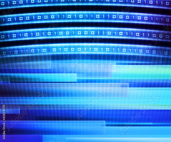 Fototapeta Blue Information Technology Background Concept