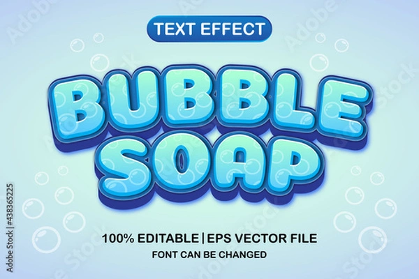 Obraz bubble soap 3d editable text effect