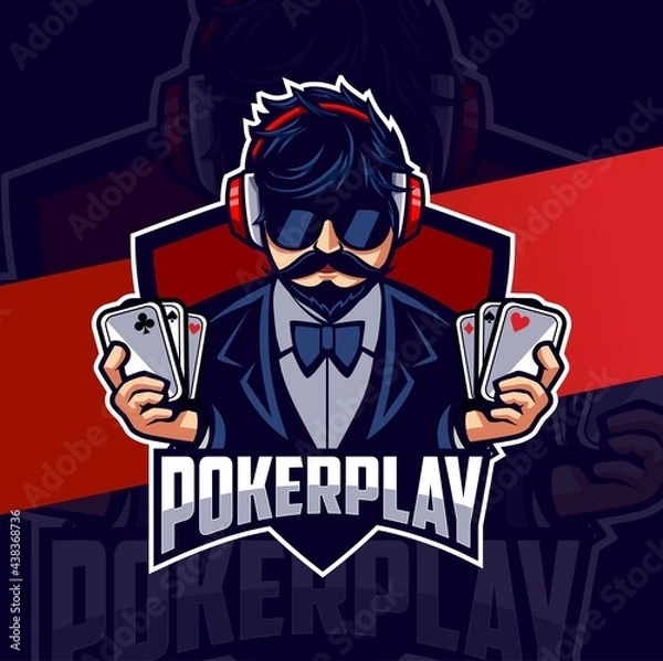 Obraz poker man mascot esport logo design for game and sport