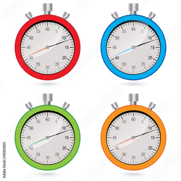 Fototapeta Vector color stopwatch set
