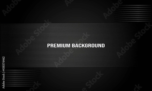Fototapeta black background with elegant white outline for cards, banners, wallpapers, social media backgrounds, business cards