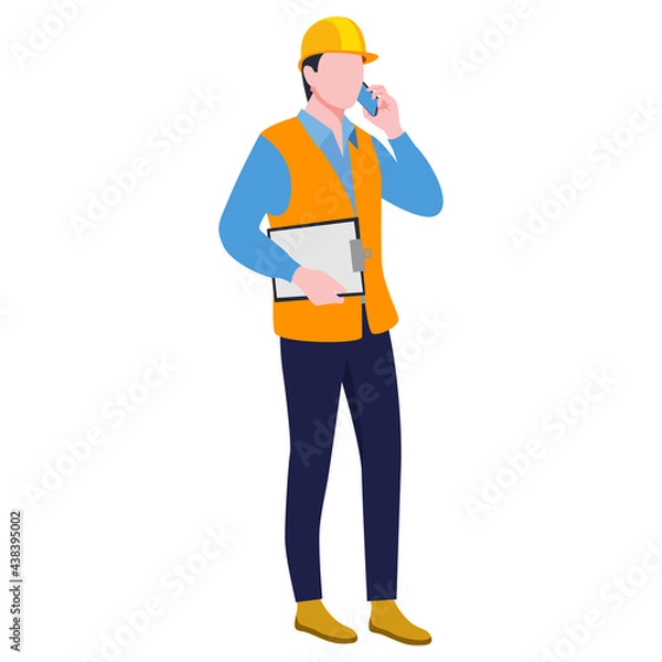 Obraz Construction architect engineer worker illustration.