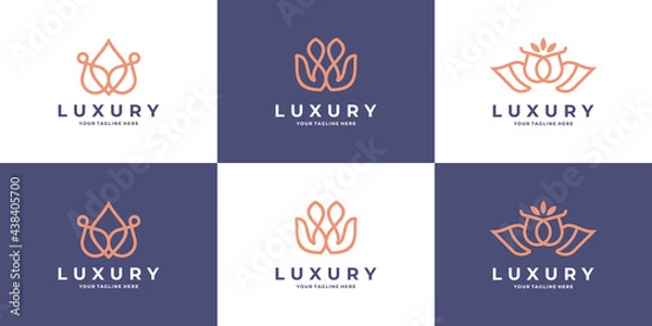 Obraz abstract flower rose logo template collection