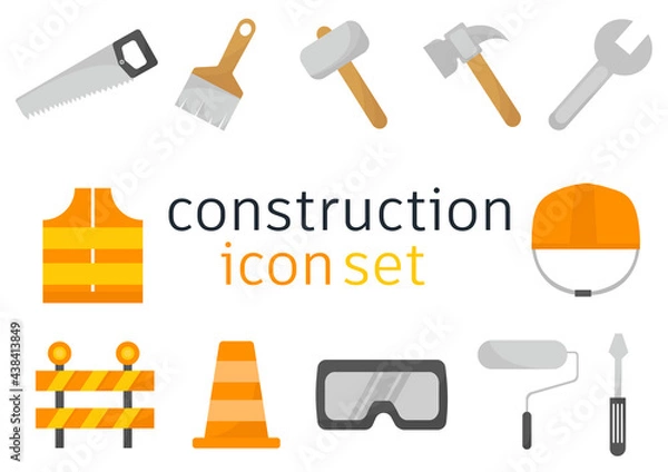 Fototapeta a collection of illustration tools with a simple and modern design