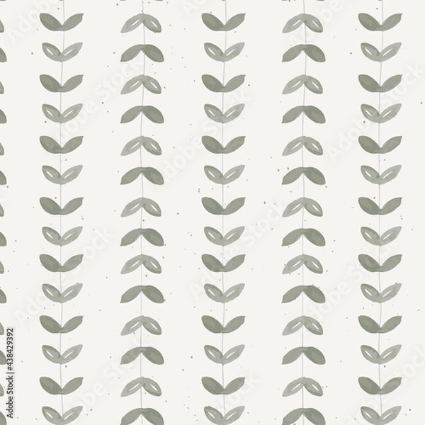 Fototapeta Watercolor Little Leaves and Vines Pattern