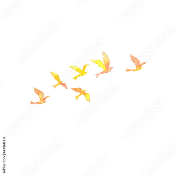 Obraz 黄色い鳥の群れ